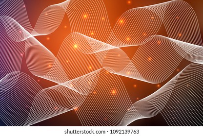Dark Red vector layout with festival confetti. Decorative shining illustration with ribbons on abstract template. Beautiful design for your business advert of anniversary.