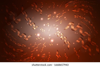 Dark Red vector layout with festival confetti. Beautiful colored illustration with ribbon in celebration style. The pattern can be used for birthday gifts, congratulations.