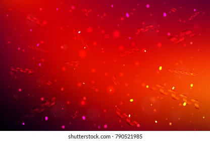 Dark Red vector layout with festival confetti. Decorative shining illustration with ribbons on abstract template. The pattern can be used for carnival, festival leaflets.