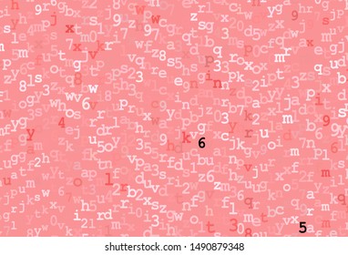 Dark Red vector layout with latin alphabet. Blurred design in simple style with signs of alphabet. Smart design for promotion of university.
