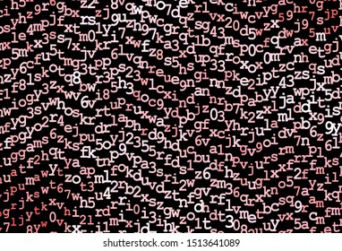 Dark Red vector layout with latin alphabet. Blurred design in simple style with signs of alphabet. Smart design for promotion of university.