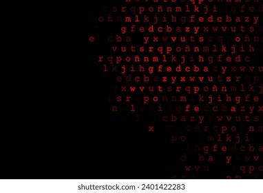 Dark red vector layout with latin alphabet. Shining illustration with ABC symbols on abstract template. Template can be used as a background for ads of typography.