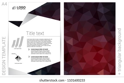 Dark Red vector  layout for Leaflets. Booklet with textbox on colorful abstract background. Pattern can be used as a template for calendars.