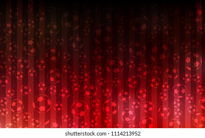 Dark Red vector layout with sports symbols. Colored illustration with balls on a gradiental backdrop. Smart design for ads of soccer matches.