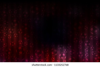 Dark Red vector layout with sports symbols. Colorful gradient with signs of soccer tournament. Design for posters, banners of sports competitions.