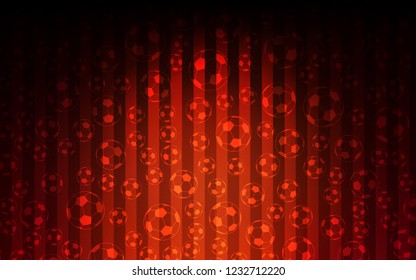Dark Red vector layout with sports symbols. Colorful gradient with signs of soccer tournament. Pattern for booklets, leaflets of soccer turnament.