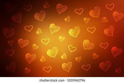Dark Red vector layout with sweet hearts. Illustration with hearts in love concept for valentine's day. Design for ad, poster, banner of Valentine Day.