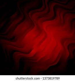 Dark Red vector layout with wry lines. Colorful abstract illustration with gradient curves. Smart design for your promotions.