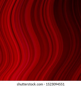 Dark Red vector layout with wry lines. Illustration in halftone style with gradient curves. Pattern for ads, commercials.