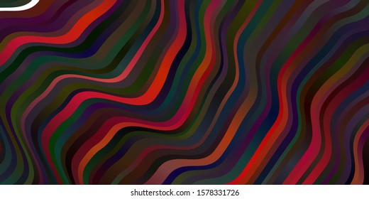 Dark Red vector layout with wry lines. Abstract illustration with gradient bows. Pattern for websites, landing pages.