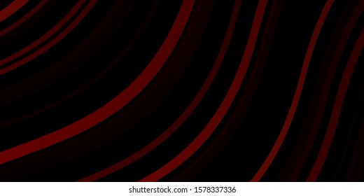 Dark Red vector layout with wry lines. Colorful illustration with curved lines. Pattern for ads, commercials.