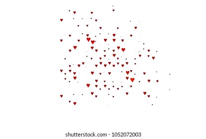 Dark Red vector lovely background with hearts. Valentines greeting card with cute hearts. Abstract pattern for your design, website, ad.