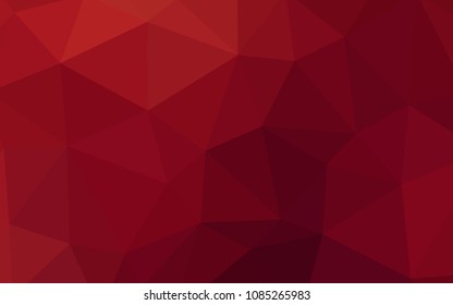 Dark Red vector low poly layout. Elegant bright polygonal illustration with gradient. Template for cell phone's backgrounds.