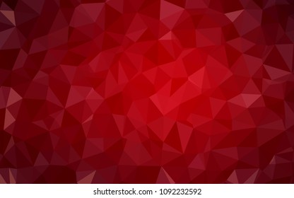 Dark Red vector low poly cover. Glitter abstract illustration with an elegant triangles. Template for cell phone's backgrounds.