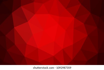Dark Red vector low poly cover. Colorful illustration in abstract style with triangles. Completely new template for your banner.