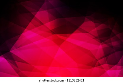 Dark Red vector low poly texture. Triangular geometric sample with gradient.  Polygonal design for your web site.