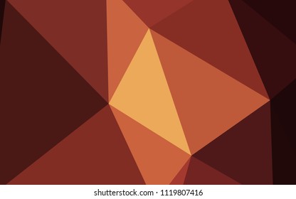 Dark Red vector low poly layout. Triangular geometric sample with gradient.  Brand new design for your business.