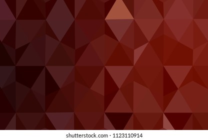 Dark Red vector low poly cover. Colorful abstract illustration with triangles. Brand new style for your business design.
