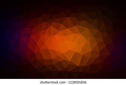 Dark Red vector low poly texture. Triangular geometric sample with gradient.  Brand new style for your business design.