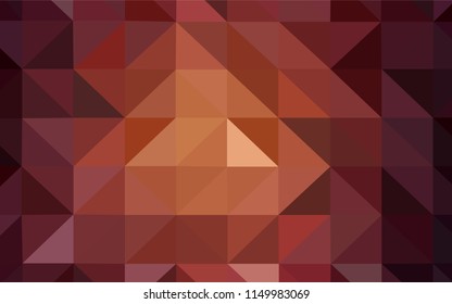 Dark Red vector low poly texture. Triangular geometric sample with gradient.  Completely new template for your banner.