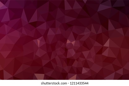 Dark Red vector low poly texture. Creative geometric illustration in Origami style with gradient. Completely new template for your banner.