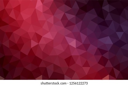 Dark Red vector low poly cover. Creative geometric illustration in Origami style with gradient. Best triangular design for your business.
