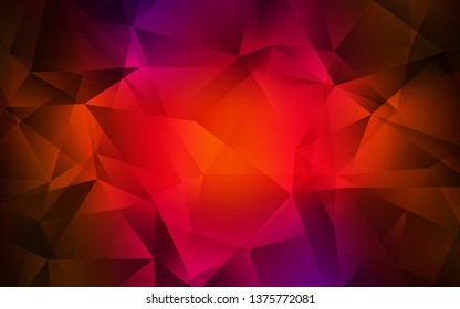 Dark Red vector low poly background. Shining colorful illustration with triangles. Template for cell phone's backgrounds.