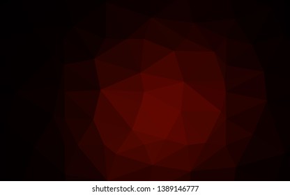 Dark Red vector low poly cover. Colorful illustration in Origami style with gradient.  Triangular pattern for your business design.
