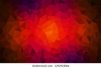 Dark Red vector low poly texture. Geometric illustration in Origami style with gradient.  Completely new template for your banner.