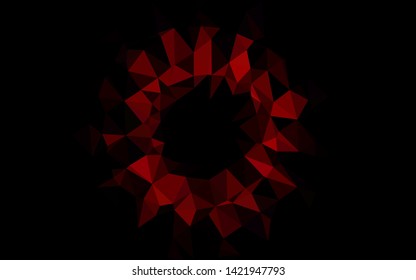 Dark Red vector low poly cover. Glitter abstract illustration with an elegant design. Triangular pattern for your business design.