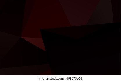 Dark Red vector low poly pattern. Shining illustration, which consist of triangles. The textured pattern can be used for background.