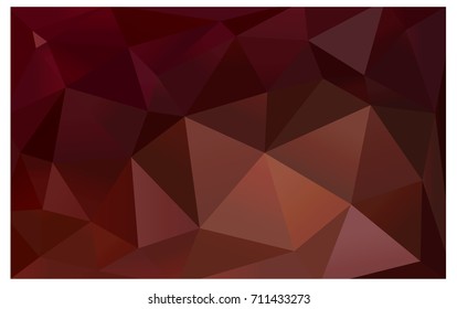 Dark Red vector Low poly crystal background. Polygon design pattern. Low poly illustration, low polygon background.