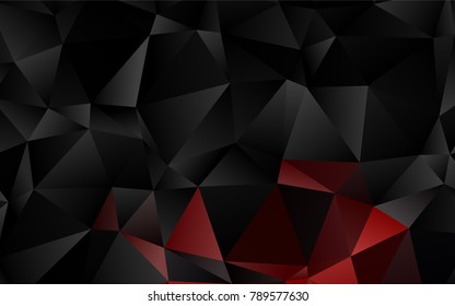 Dark Red vector low poly pattern. Creative illustration in halftone style with gradient. Triangular pattern for your business design.