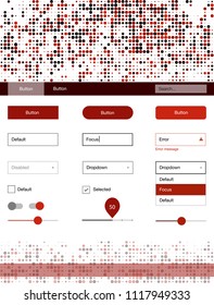 Dark Red vector Material Design Kit with dots. Colorful Style guide with circles on abstract background. This template you can use for websites.