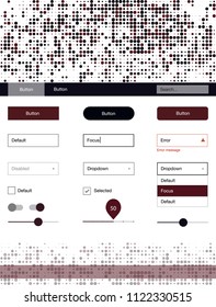 Dark Red vector Material Design Kit with dots. Colorful Style guide with circles on abstract background. Beautiful layout for websites, landing pages.
