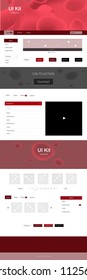 Dark Red vector Material Design Kit with liquid shapes. Modern gradient abstract illustration with bandy lines. Beautiful layout for websites, landing pages.