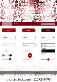 Dark Red vector Material Design Kit with dots. Simple Material Design Kit with colorful dots in header. This sample is for your website.