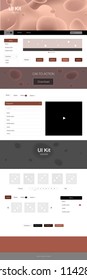Dark Red vector Material Design Kit with liquid shapes. Modern gradient abstract illustration with bandy lines. This template you can use for websites.