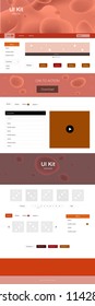 Dark Red vector Material Design Kit with liquid shapes. Elegant bright illustration with gradient  in memphis style. Simple colorful design for websites.
