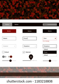 Dark Red vector Material Design Kit with dots. Decorative ui kit design in abstract style with colorful dots. This sample is for your website.