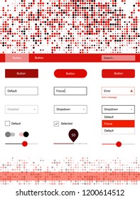 Dark Red vector Material Design Kit with dots. Decorative ui kit design in abstract style with colorful dots. This sample is for your website.