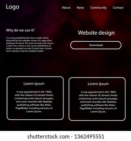 Dark Red vector Material Design Kit with stars. Colorful ui/ux kit with header consisted of clouds & stars. This sample is for your website.