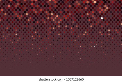 Dark Red vector modern geometrical circle abstract background. Dotted texture template. Geometric pattern in halftone style with gradient. 