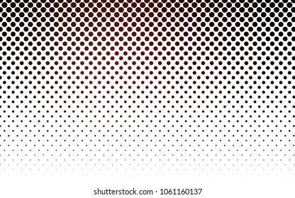 Dark Red vector modern geometrical circle abstract background. Dotted texture template. Geometric pattern in halftone style with gradient. 
