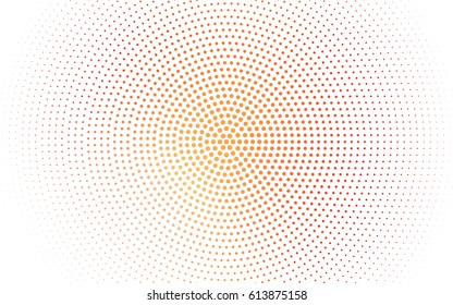 Dark Red vector modern geometrical circle abstract background. Dotted texture template. Geometric pattern in halftone style with gradient. 