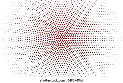 Dark Red vector modern geometrical circle abstract background. Dotted texture template. Geometric pattern in halftone style with gradient. 