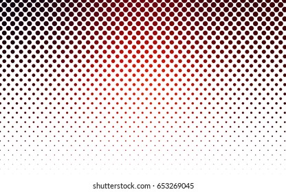 Dark Red vector modern geometrical circle abstract background. Dotted texture template. Geometric pattern in halftone style with gradient. 