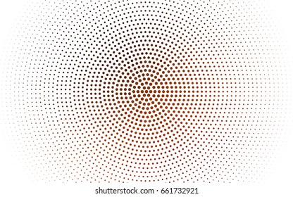 Dark Red vector modern geometrical circle abstract background. Dotted texture template. Geometric pattern in halftone style with gradient. 