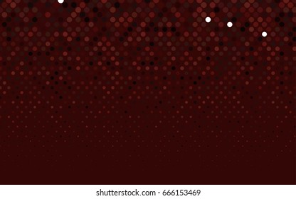 Dark Red vector modern geometrical circle abstract background. Dotted texture template. Geometric pattern in halftone style with gradient. 