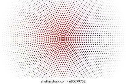 Dark Red vector modern geometrical circle abstract background. Dotted texture template. Geometric pattern in halftone style with gradient. 